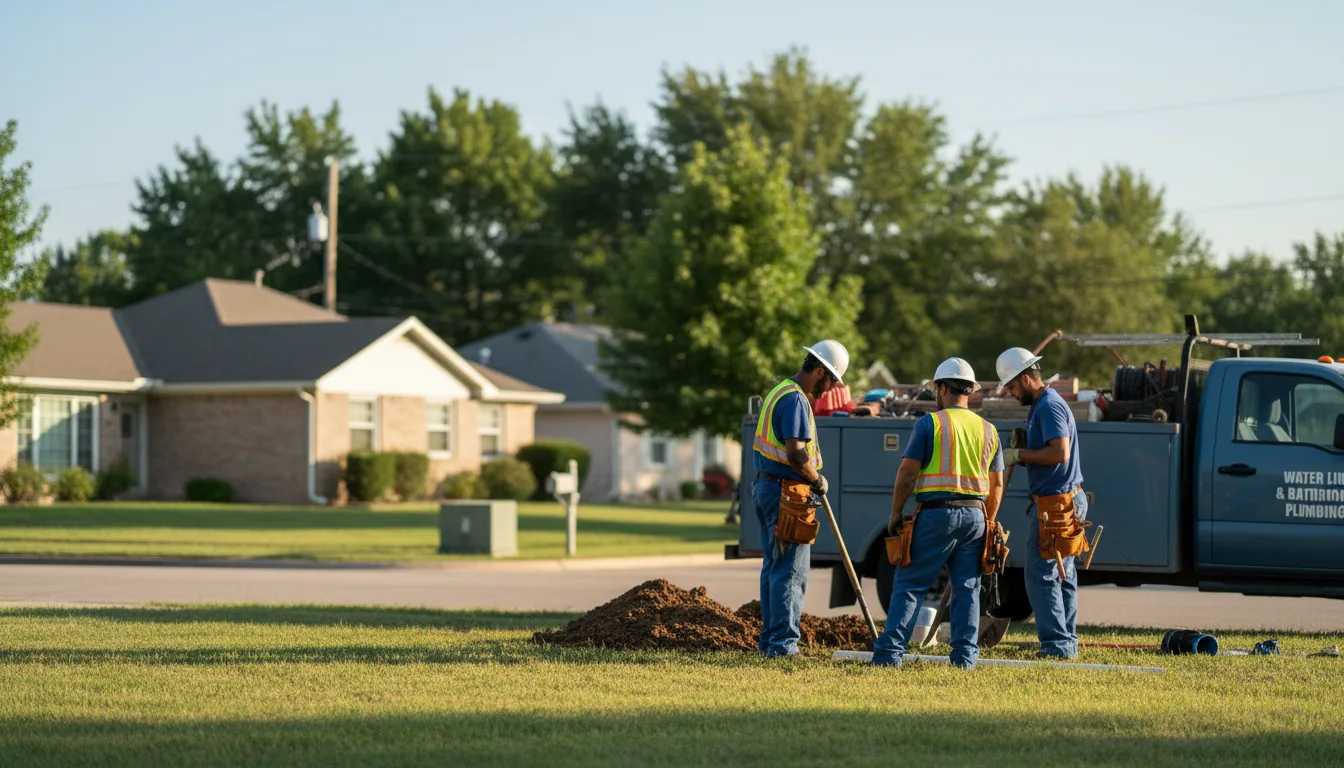 Residential water line and bathroom plumbing service in Oswego, KS